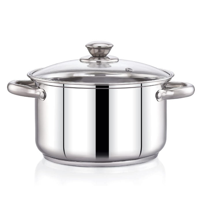 SS Delight 3ply base stock pot with 1 glass lid