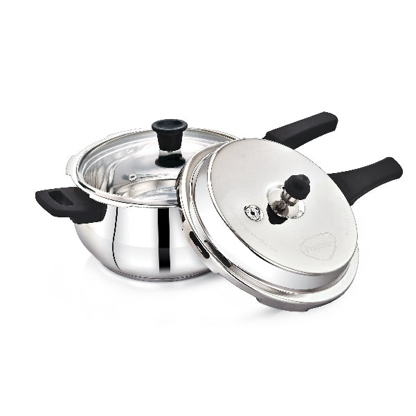 Stainless steel best sale pan cooker