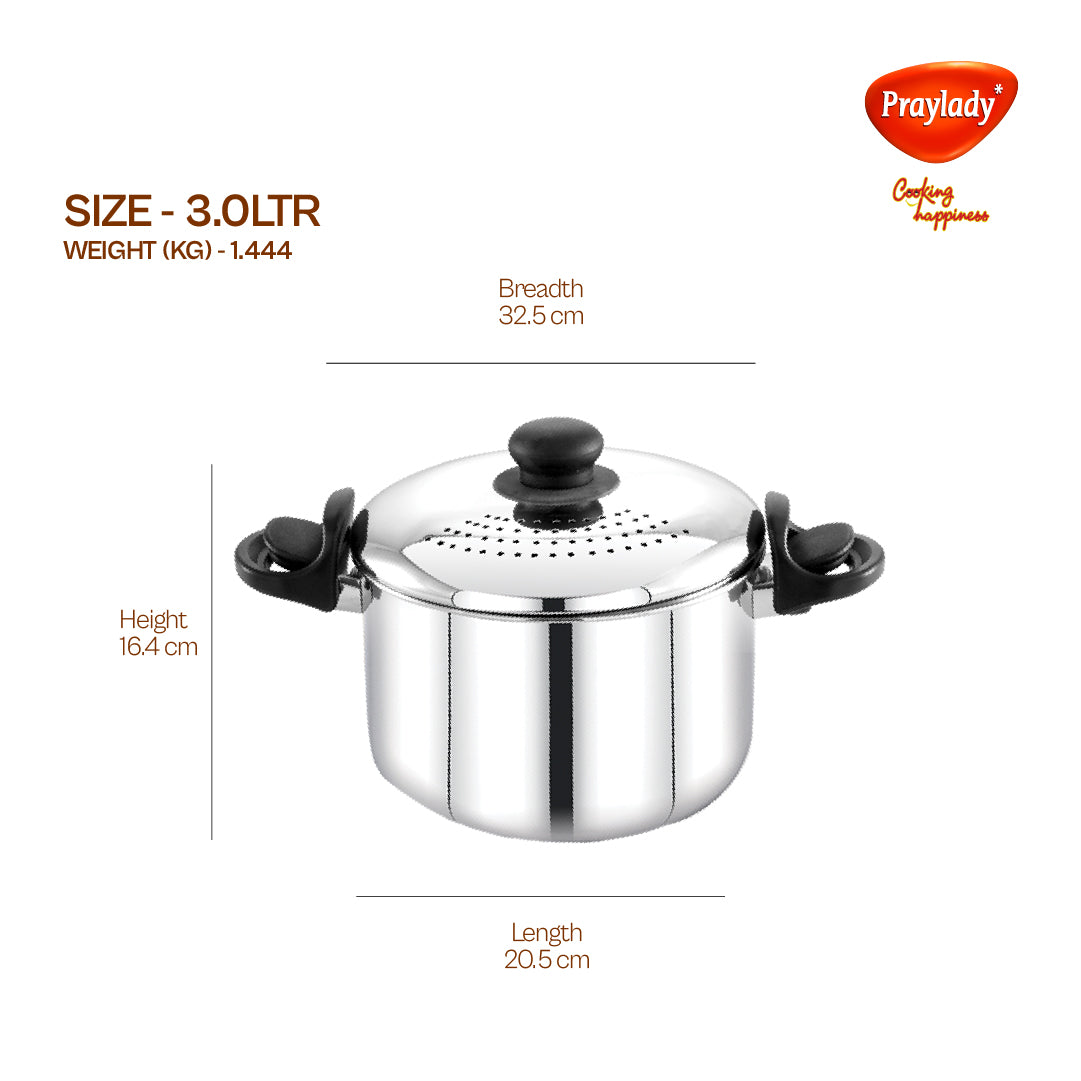 Pray Lady Rice Strainer Pot - Multipurpose for Pasta, rice & Noodles