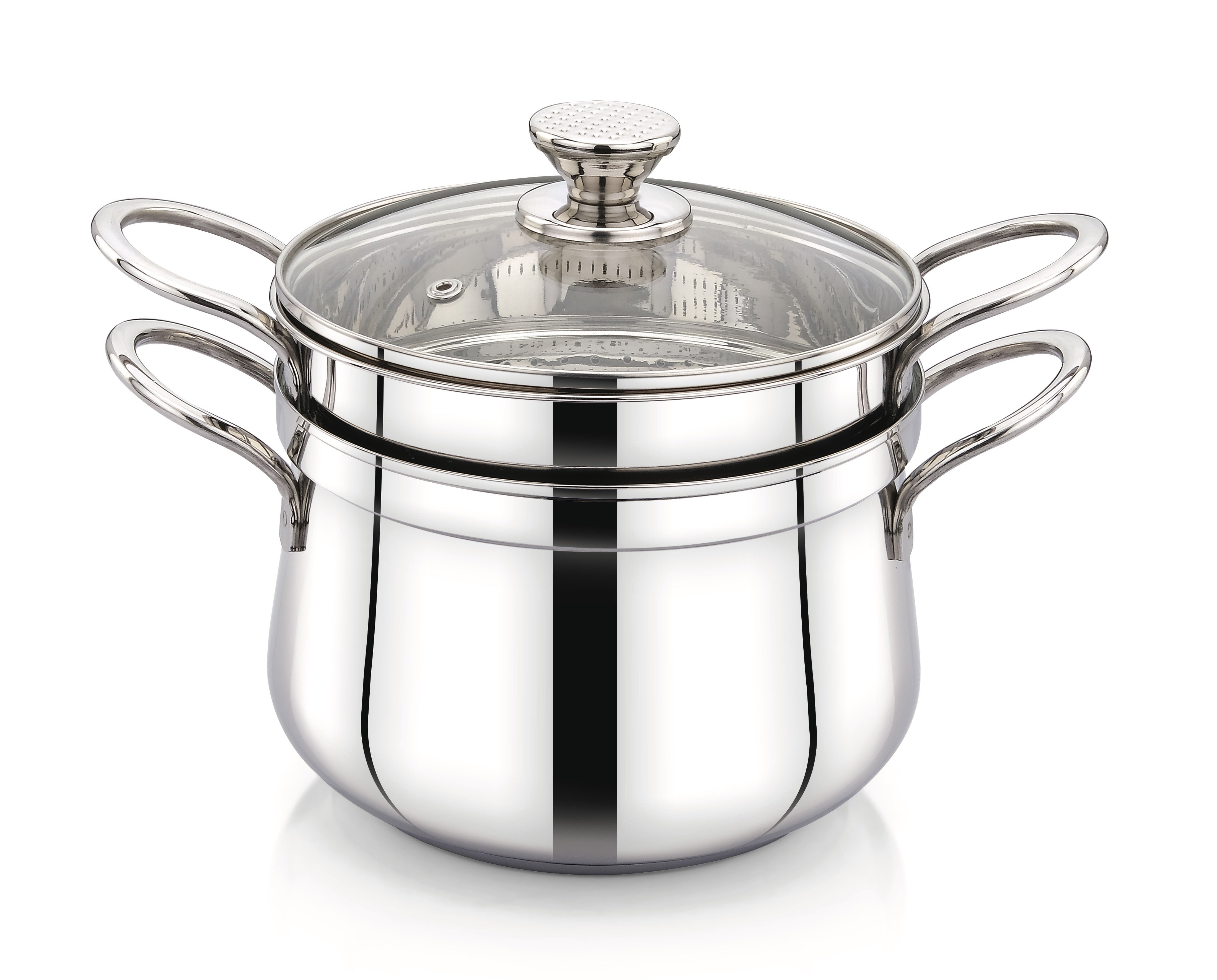 One Pot Wonder  2-in-1 Belly Shape Biryani Pot, Steamer (304 Grade Stainless Steel, 5.5 Litres)