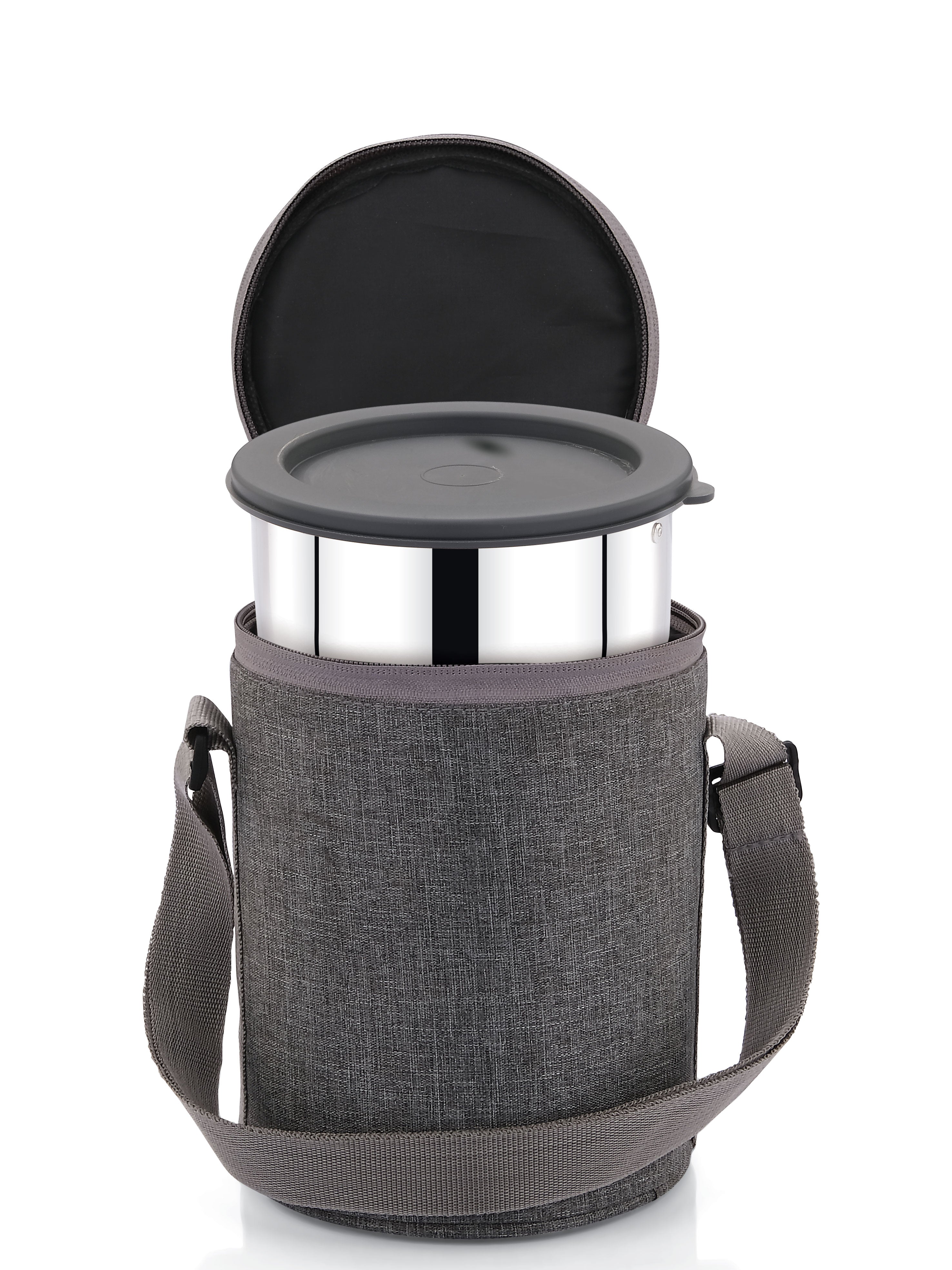 Praylady Lunchmate 300x3 | Stainless Steel 3-Container Insulated Tiffin with Leak-Proof Silicone Lids & Heat-Retaining Bag | Hot & Cold Lunch Box for Office, School & Travel