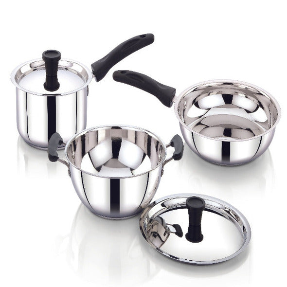 5 PCS COOKWARE SET Staineless Steel and Triply Body