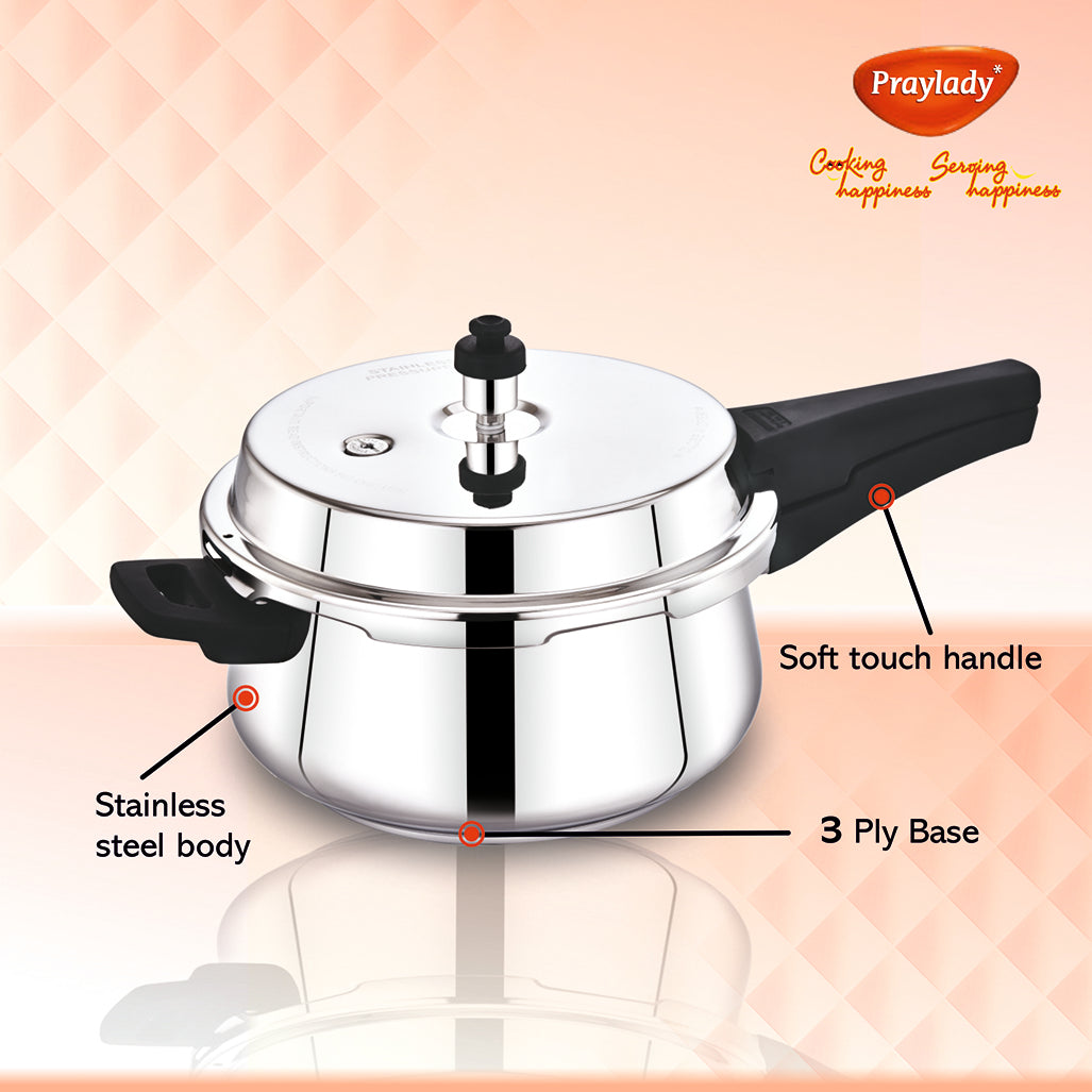 3 Ply Base Neo Belly SS Pressure Cooker