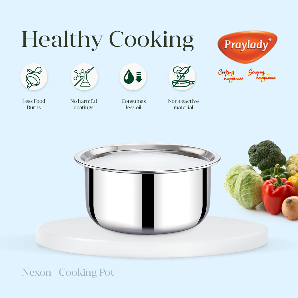 Stainless Steel cooking pot with Tri-Ply Body