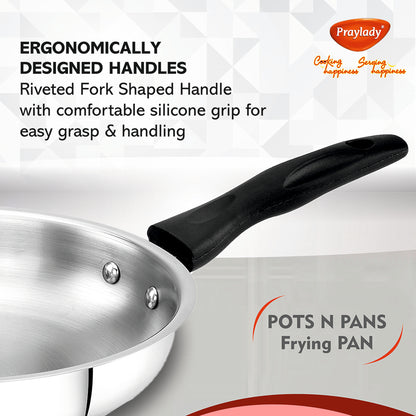 Highly Durable Stainless Steel Frying Pan 