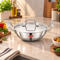 Praylady Triplus+ Pro Kadai with Lid (18–30 cm) | Premium Cookware | Induction & Gas Compatible | Ideal for Curries, Sabzi, Frying & Gravies