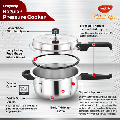  3 PLY Base Stainless Steel Pressure Cooker