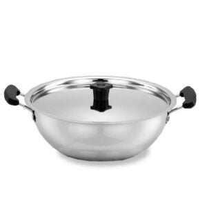 3-ply essential SS Kadai with a Steel Lid