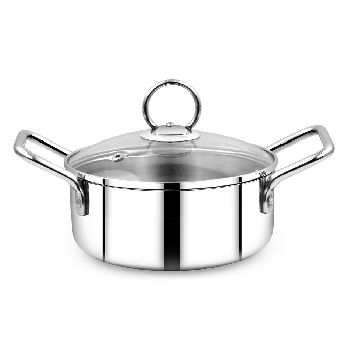 stainless steel Dura Plus Shallow Stockpot with 1 glass lid