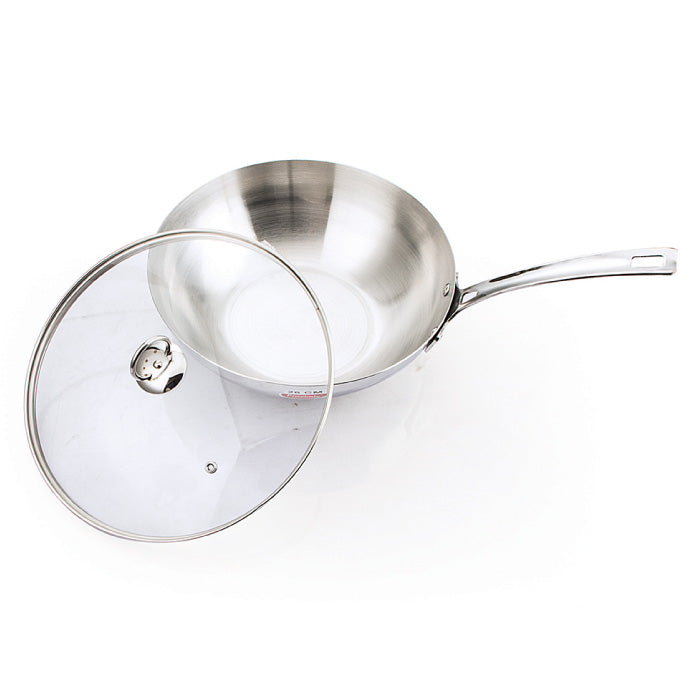 stainless steel Dura Plus Stock Pot with a glass lid